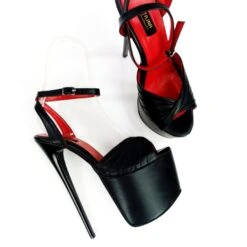 Black Matte Tango Strap High Heels -Tajna Shoes black 19 cm high heel shoes tajna club sandals 8