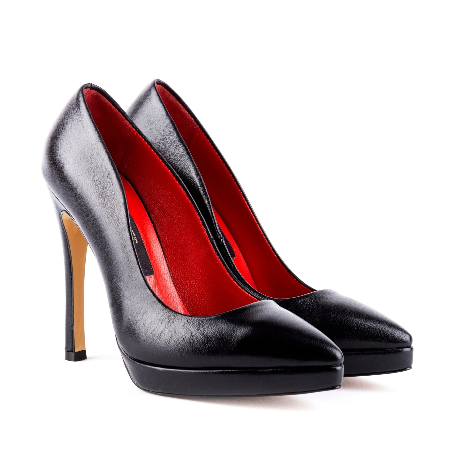 Black Genuine Leather Pointy Toe Stilettos 2 Black Genuine Leather Pointy Toe Stilettos - Image 2