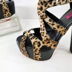 Leopard Detail Black Chunky Heels 7 Leopard Detail Black Chunky Heels -Tajna Shoes black leopard chunky high heel platform shoes tajna club 3