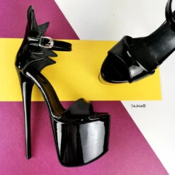 Dahlia Designer Black Patent High Heels