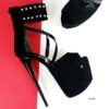Black Suede Spike Strap High Heels