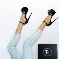 Cross Strap Black Patent Leather Platform Shoes 9 Cross Strap Black Patent Leather Platform Shoes -Tajna Shoes black 19 cm patent leather platform heel shoes 14