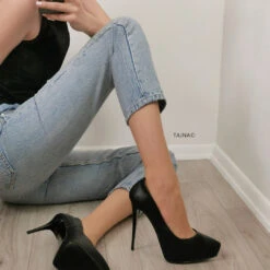 Platform Stiletto Black Matte 9 Platform Stiletto Black Matte -Tajna Shoes black platform stiletto 5