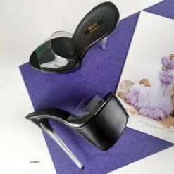 Clear Heel Black Transparent Mules 7 Clear Heel Black Transparent Mules -Tajna Shoes clear heel mules 2