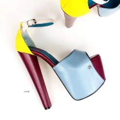 Colourblock Chunky High Heel Sandals