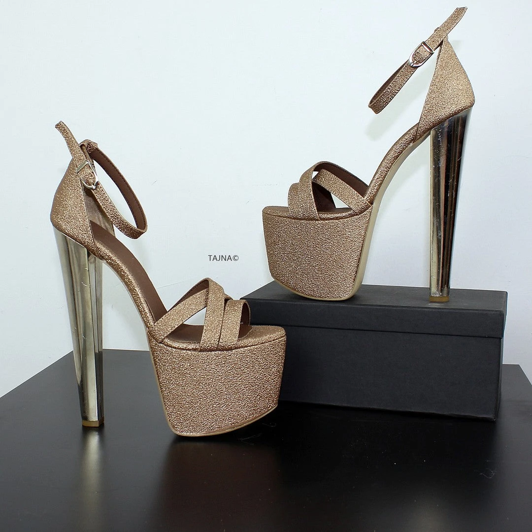 Copper Ankle Multi Strap Platform Heels 2 Copper Ankle Multi Strap Platform Heels - Image 2