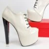 Nude Cream Gloss Oxford Thick Heels