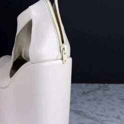 Cream Matte Open Sides High Heel Wedges -Tajna Shoes cream nude extreme high heel wedge shoes bridal wedding 6