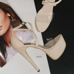 Nude Transparent Strap Platforms