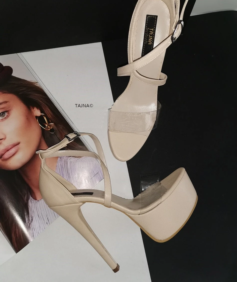 Nude Transparent Strap Platforms 2 Nude Transparent Strap Platforms - Image 2