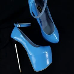 Ankle Strap Baby Blue High Heel Pumps 7 Ankle Strap Baby Blue High Heel Pumps -Tajna Shoes doll blue ankle strap fetish extreme high heel shoes pencil heels 19 cm tajna club shoes 3