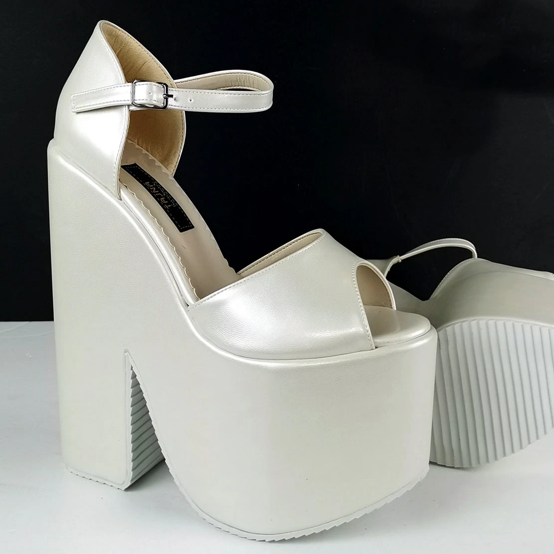 Ivory White Sling Peep Toe Platform Wedges 1 Ivory White Sling Peep Toe Platform Wedges