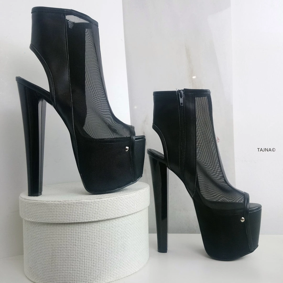 Slingback Black Transparent Booties 1 Slingback Black Transparent Booties