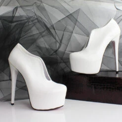 White Designer Ankle Platforms