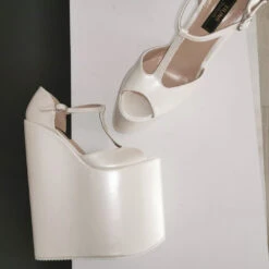 Ivory Extereme High Mega Bridal Wedges