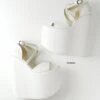White Gemstone Cross Strap Platform Wedges