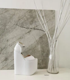 White Ankle Strap Platform Bride Wedges -Tajna Shoes extreme high heel women shoes 29