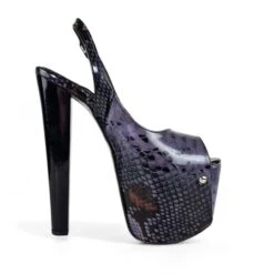 Sling Back Dark Purple Gray Snake Print Heels 16 Sling Back Dark Purple Gray Snake Print Heels -Tajna Shoes gray purple slingback high heel platform shoes tajna club 3
