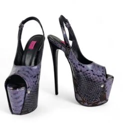 Sling Back Dark Purple Gray Snake Print Heels 14 Sling Back Dark Purple Gray Snake Print Heels -Tajna Shoes gray purple slingback high heel platform shoes tajna club 4