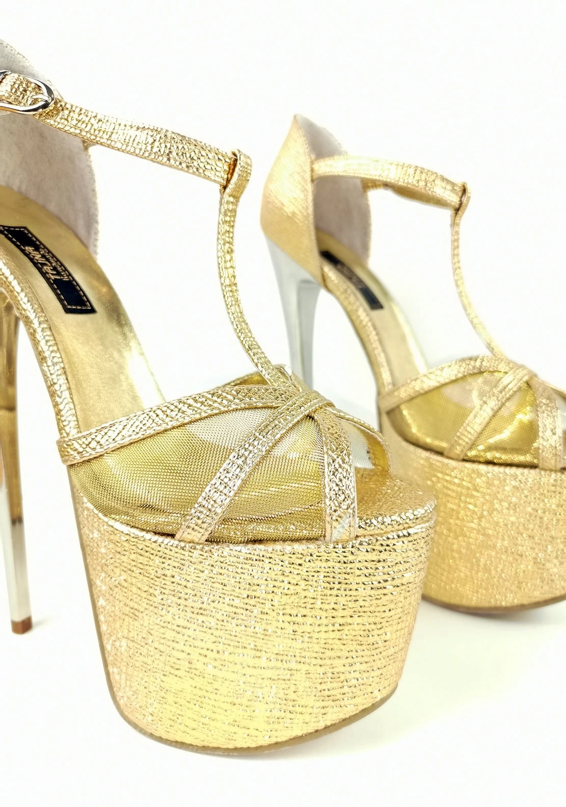 Romantic T-Strap Golden Heels 7 Romantic T-Strap Golden Heels - Image 7