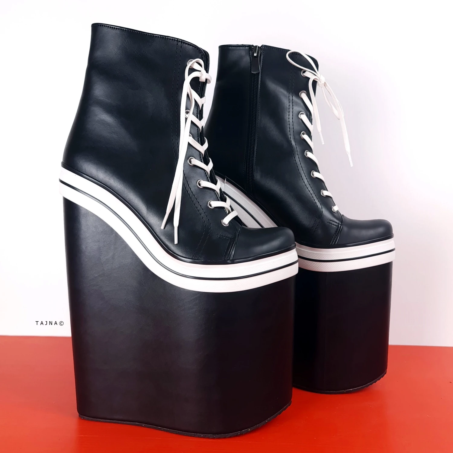 Black Matte Sport Platform Lace Up Platform Wedges 1 Black Matte Sport Platform Lace Up Platform Wedges