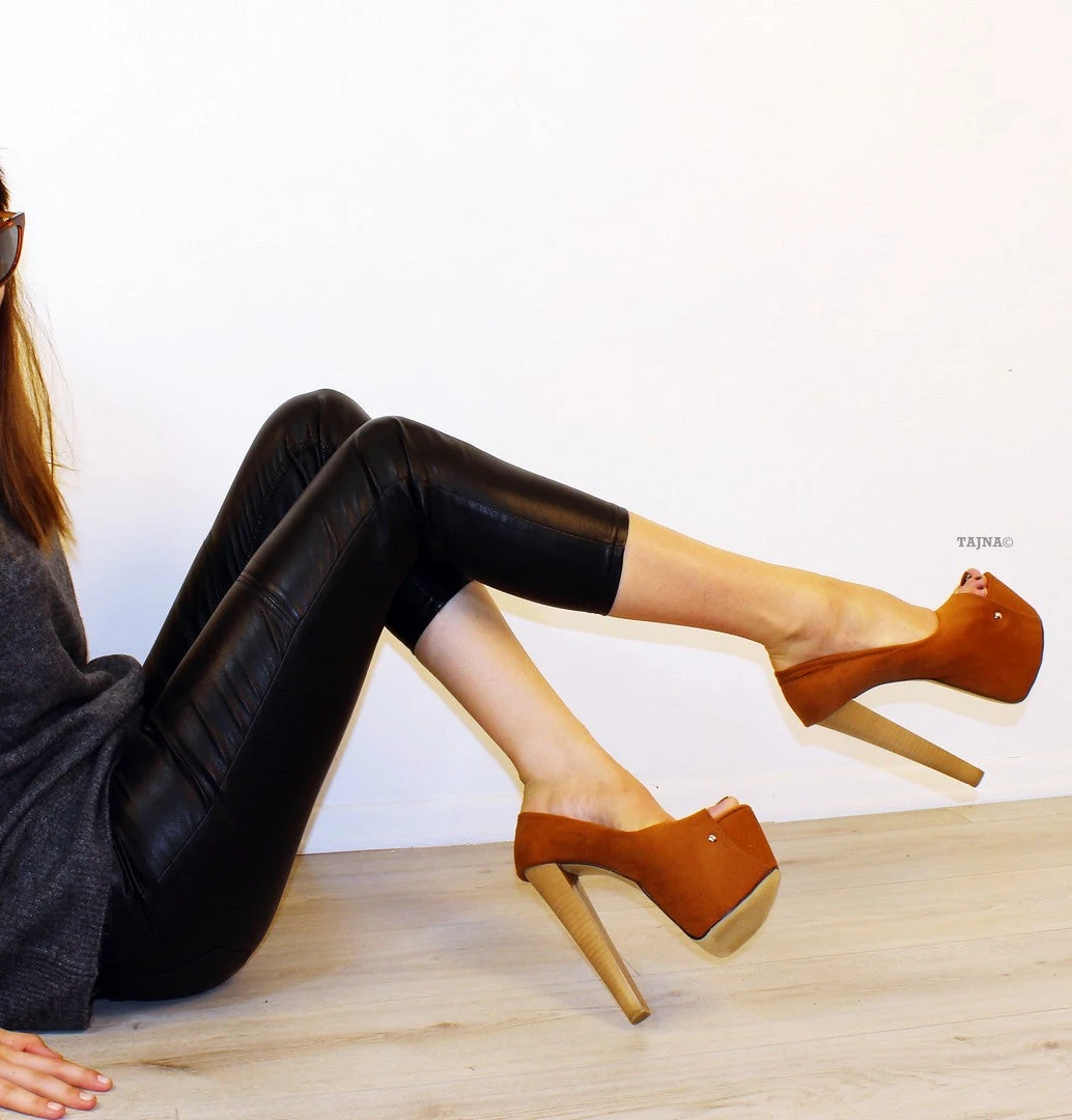 Tobacco Brown Suede Platform 19 Cm Heels 6 Tobacco Brown Suede Platform 19 Cm Heels - Image 6