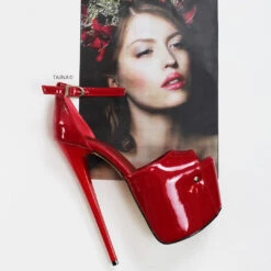 Red Patent Ankle Strap Platform Shoes 7 Red Patent Ankle Strap Platform Shoes -Tajna Shoes high heel platform shoes 1408