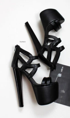 Black Cage Platform Heels 7 Black Cage Platform Heels -Tajna Shoes high heel platform shoes 1445