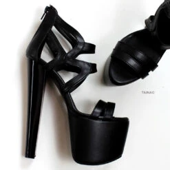 Black Cage Platform Heels 8 Black Cage Platform Heels -Tajna Shoes high heel platform shoes 1446