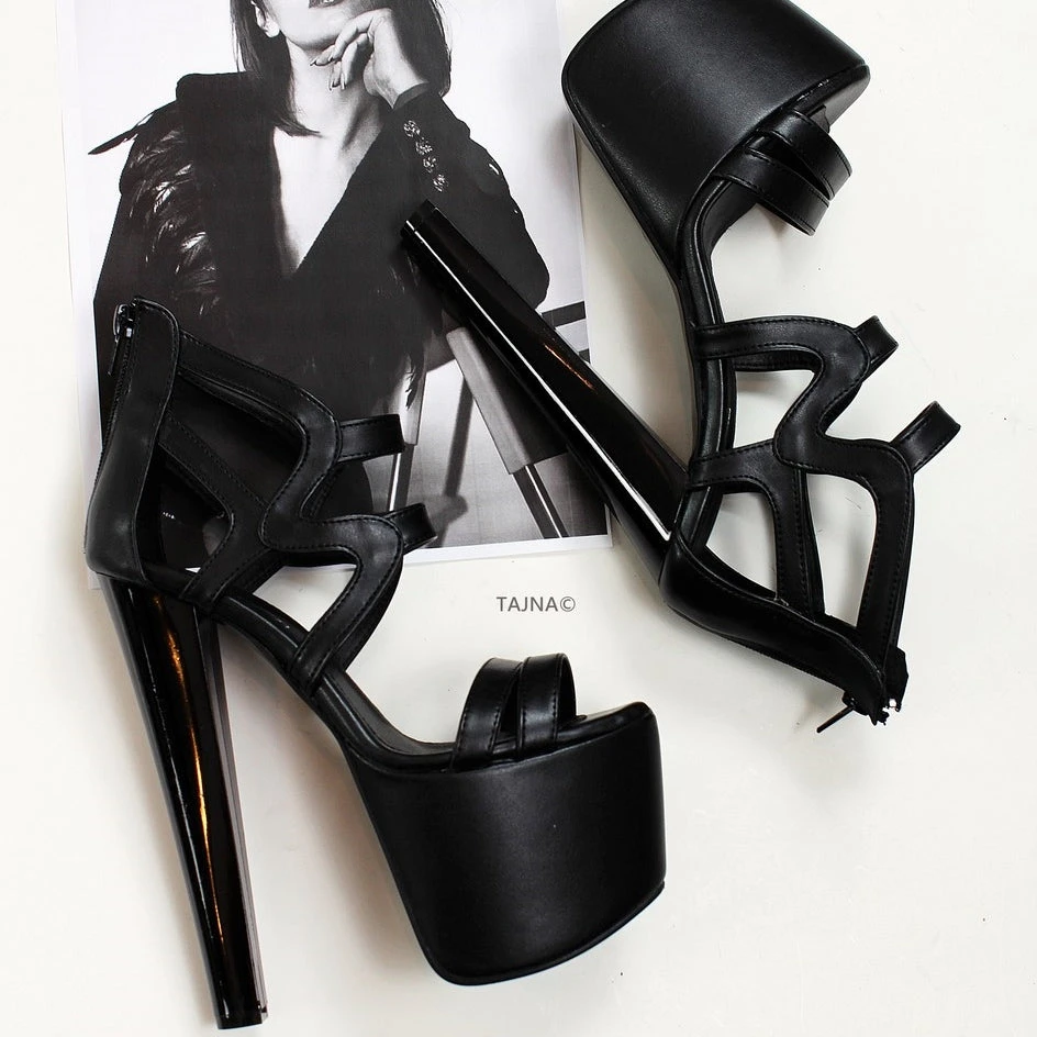 Black Cage Platform Heels 1 Black Cage Platform Heels