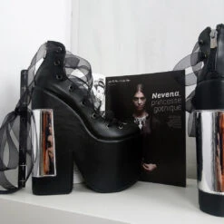 Gothic Balerinas Black Platform Wedges