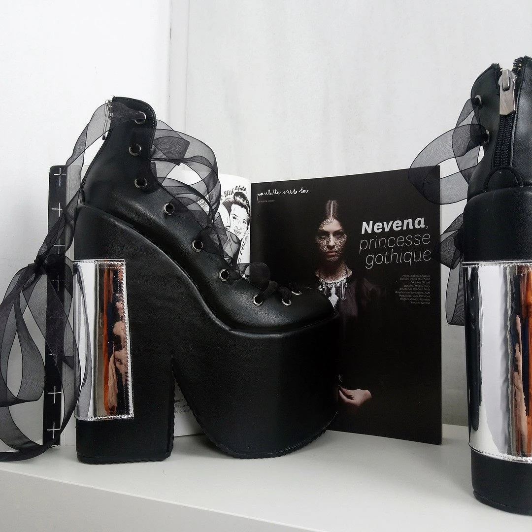 Gothic Balerinas Black Platform Wedges 1 Gothic Balerinas Black Platform Wedges