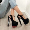 Modern Mary Jane Suede Platform Heels