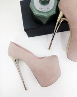 Beige Suede Platform Heels -Tajna Shoes high heel platform shoes 2171