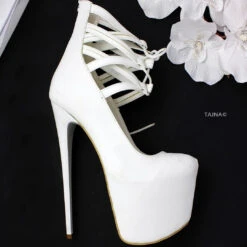 Designer White Platform High Heels