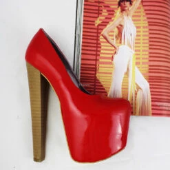 Red Patent Platform Heels