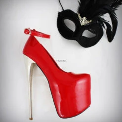 Red Patent Metallic Platform Heels -Tajna Shoes high heel platform shoes 2389