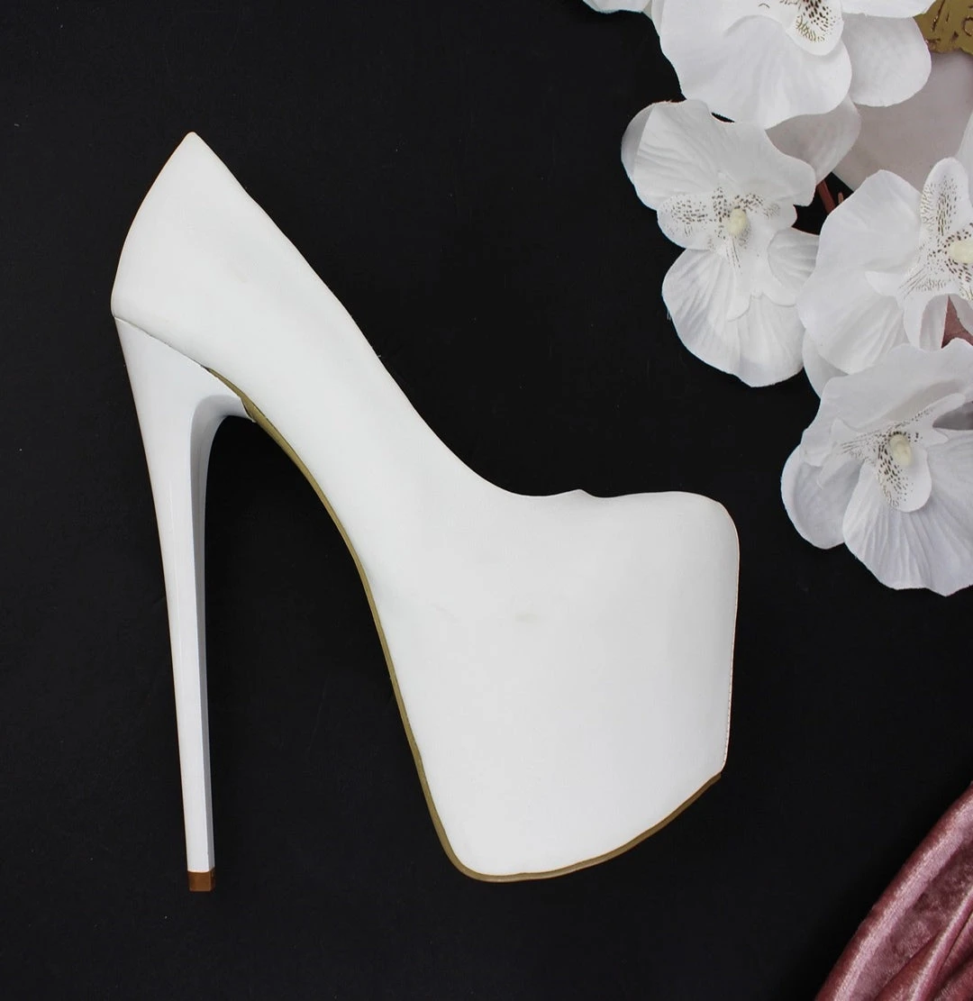 White Hidden Platform Pumps 2 White Hidden Platform Pumps - Image 2
