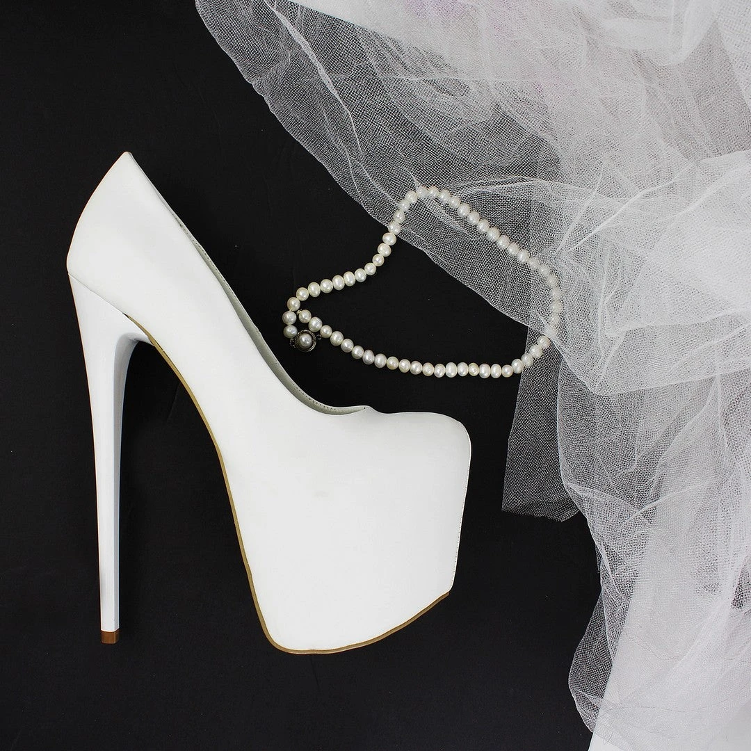 White Hidden Platform Pumps 1 White Hidden Platform Pumps