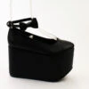 Ribbon Ankle Strap Black Wedge Platform Shoes