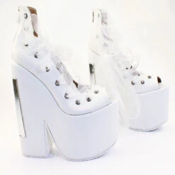 Lace Up White Balerinas Platform Wedge Shoes 11 Lace Up White Balerinas Platform Wedge Shoes -Tajna Shoes high heel platform shoes tajna 227