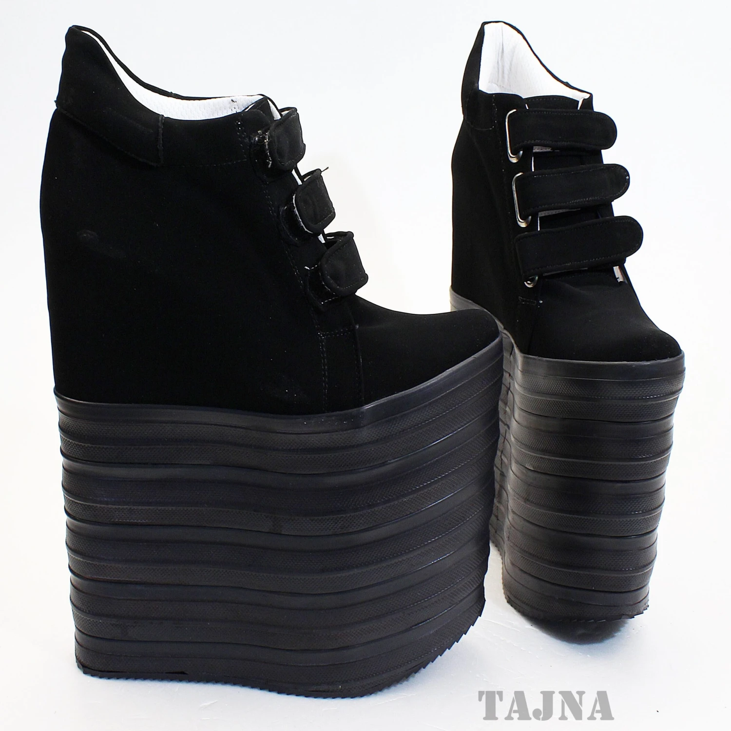 Nubuck Hook Pile Sport High Heel Wedge Platform Shoes 1 Nubuck Hook Pile Sport High Heel Wedge Platform Shoes