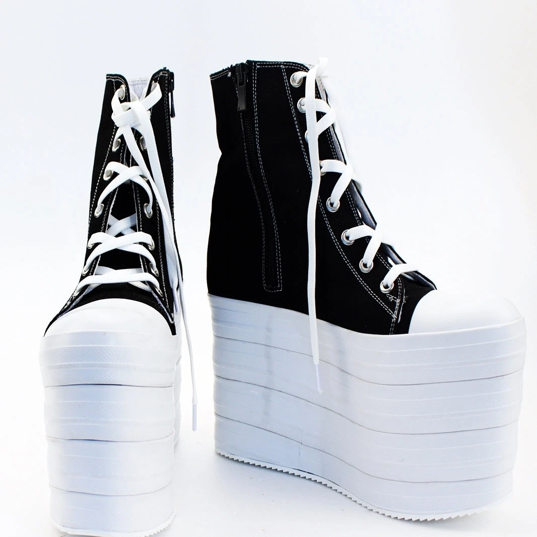 Sport Lace Up Wedge Platform Shoes 2 Sport Lace Up Wedge Platform Shoes - Image 2