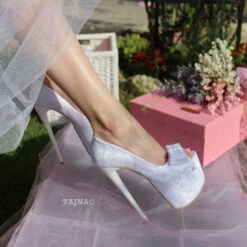 19 Cm White Lace Platform Wedding Shoes 9 19 Cm White Lace Platform Wedding Shoes -Tajna Shoes high heel wedding shoes 20 cm bridal platforms 23