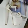 Ivory White Ribbon Chunky Bridal Platforms