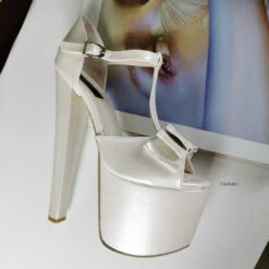 Ivory White Ribbon Chunky Bridal Platforms -Tajna Shoes high heel wedding shoes 3 f18eb053 b848 4e2c bb26 d1a179a77f1b