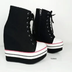 Hidden Heel Lace Up Sport Wedges