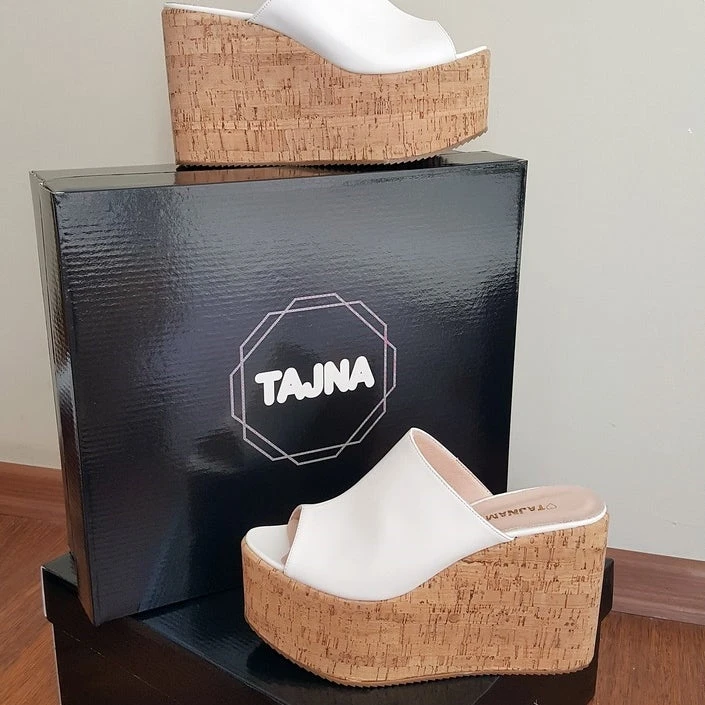 Summer Platform Wedge Mules White Peep Toe 1 Summer Platform Wedge Mules White Peep Toe