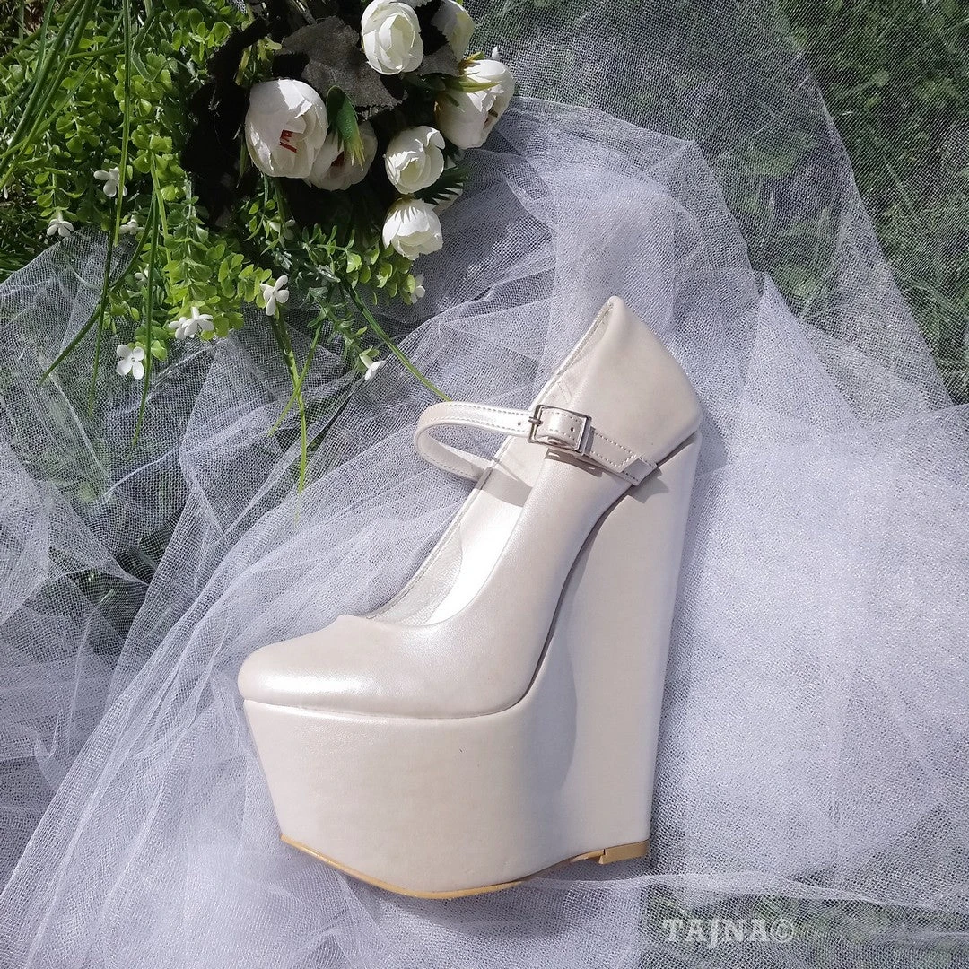 Ivory Heel Wedge Bridal Shoes 4 Ivory Heel Wedge Bridal Shoes - Image 4