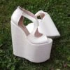 Ivory 18-22 Cm Super High Heel Wedding Shoes Wedges